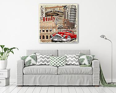 Italy vintage poster.	 (vászonkép) - vászonkép, falikép otthonra és irodába