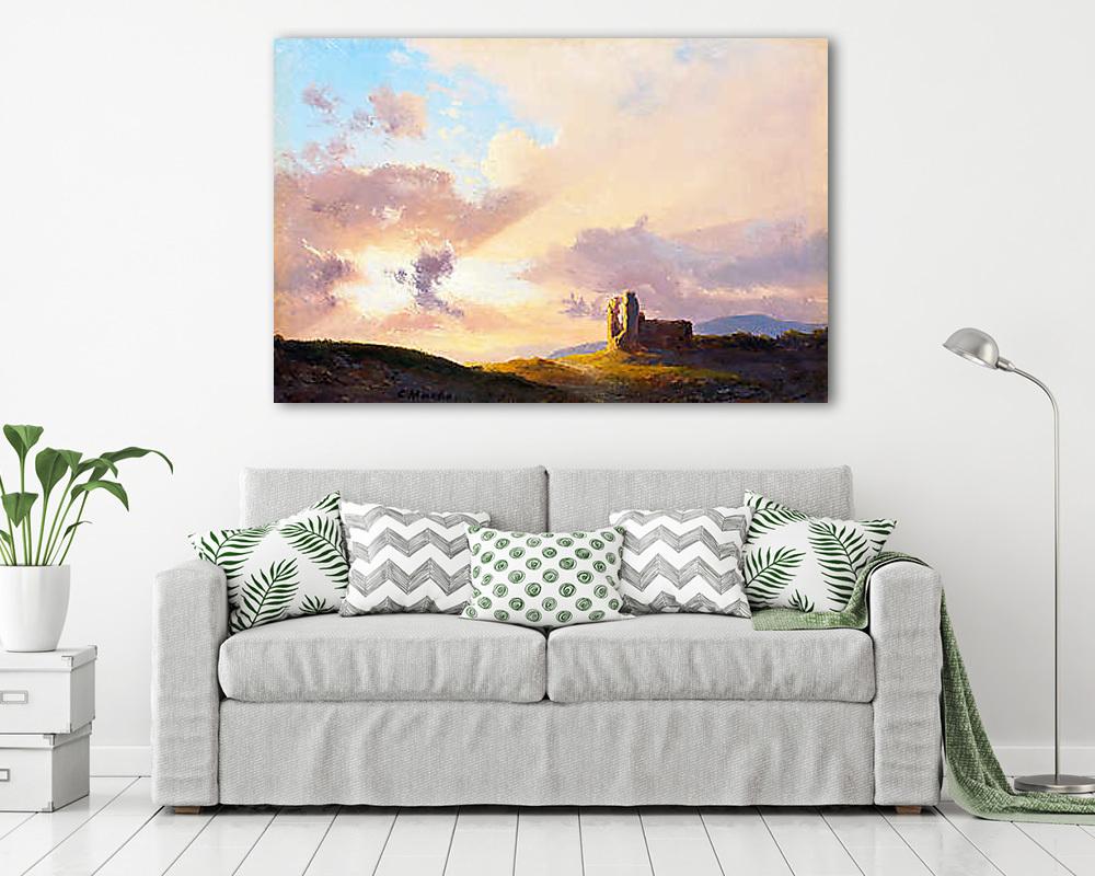 Naplemente a romok felett (színverzió 1.) - vászonkép, falikép vásárlás Naplemente a romok felett (színverzió 1.) (vászonkép) - vászonkép, falikép otthonra és irodába