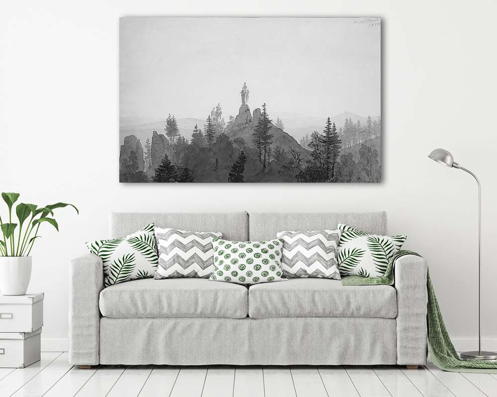 Madonna szobor a hegyekben (színverzió 1) (fotótapéta) - vászonkép, falikép otthonra és irodába