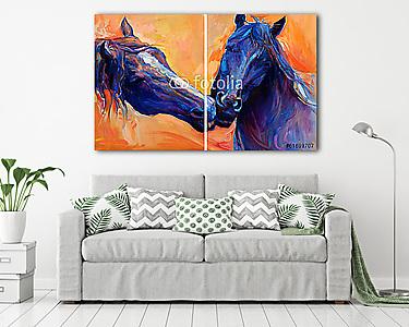 Kék lovak (vászonkép) - vászonkép, falikép otthonra és irodába