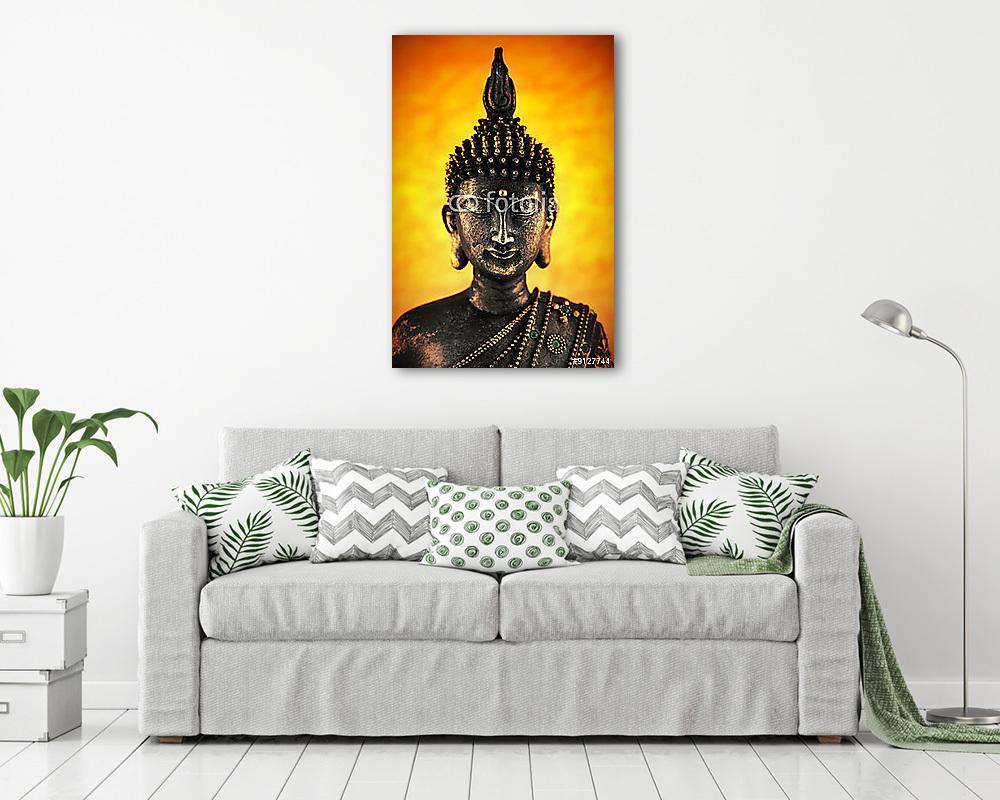 Buddhasur szobra világos háttér (vászonkép) - vászonkép, falikép otthonra és irodába