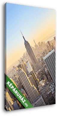 New York City. Manhattan belvárosi látóköre megvilágított empírr - vászonkép 3D látványterv