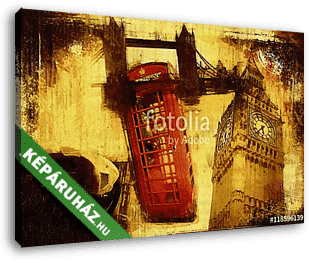 London oil art illustration - vászonkép 3D látványterv