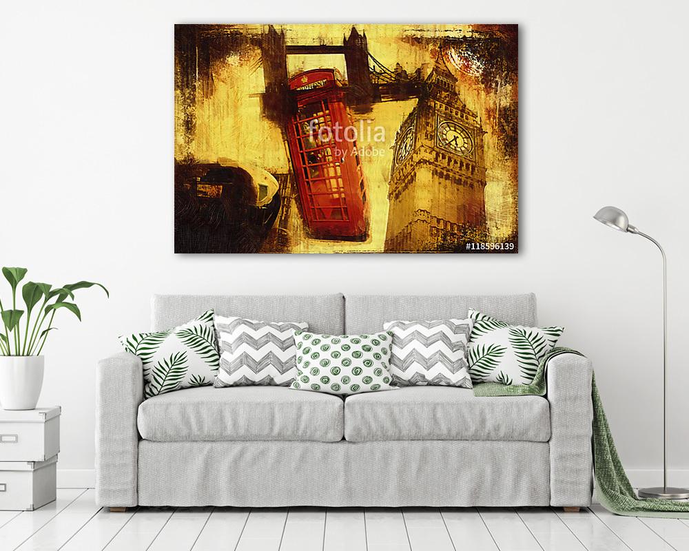 London oil art illustration - vászonkép, falikép vásárlás London oil art illustration (keretezett kép) - vászonkép, falikép otthonra és irodába