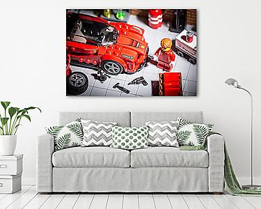 LEGO Racer - Ferrari garázs (vászonkép) - vászonkép, falikép otthonra és irodába