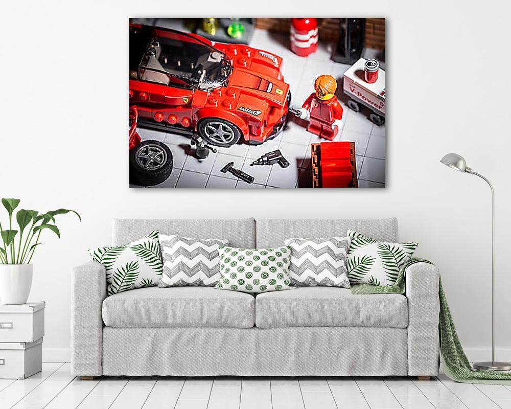 LEGO Racer - Ferrari garázs (vászonkép) - vászonkép, falikép otthonra és irodába