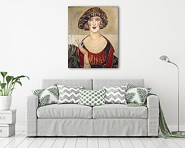 Cigarettázó nő portréja (vászonkép) - vászonkép, falikép otthonra és irodába