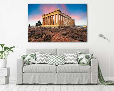 Parthenon, Athéni Akropolisz, esti fényekben (vászonkép) - vászonkép, falikép otthonra és irodába