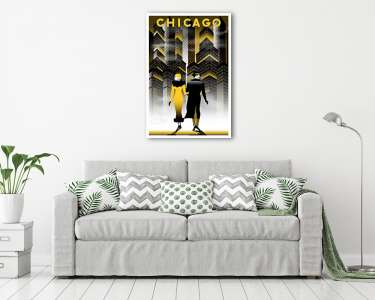 Utazás poszter - Chicago (vászonkép) - vászonkép, falikép otthonra és irodába