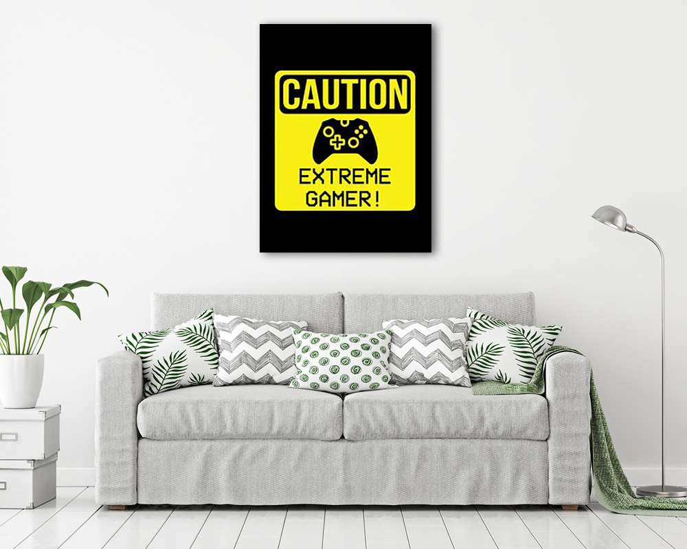 Vigyázat, extreme gamer! (fotótapéta) - vászonkép, falikép otthonra és irodába