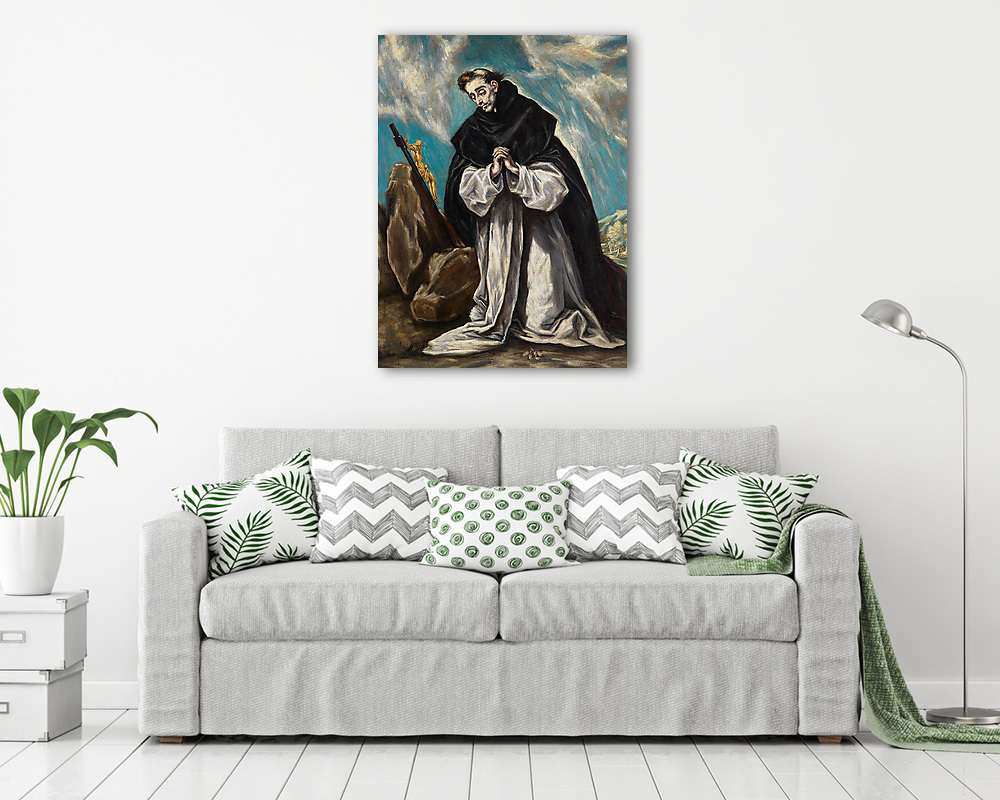 Szent Domonkos imádság közben (keretezett kép)