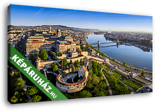 Budapesti panoráma a Budai-vár ral - vászonkép 3D látványterv