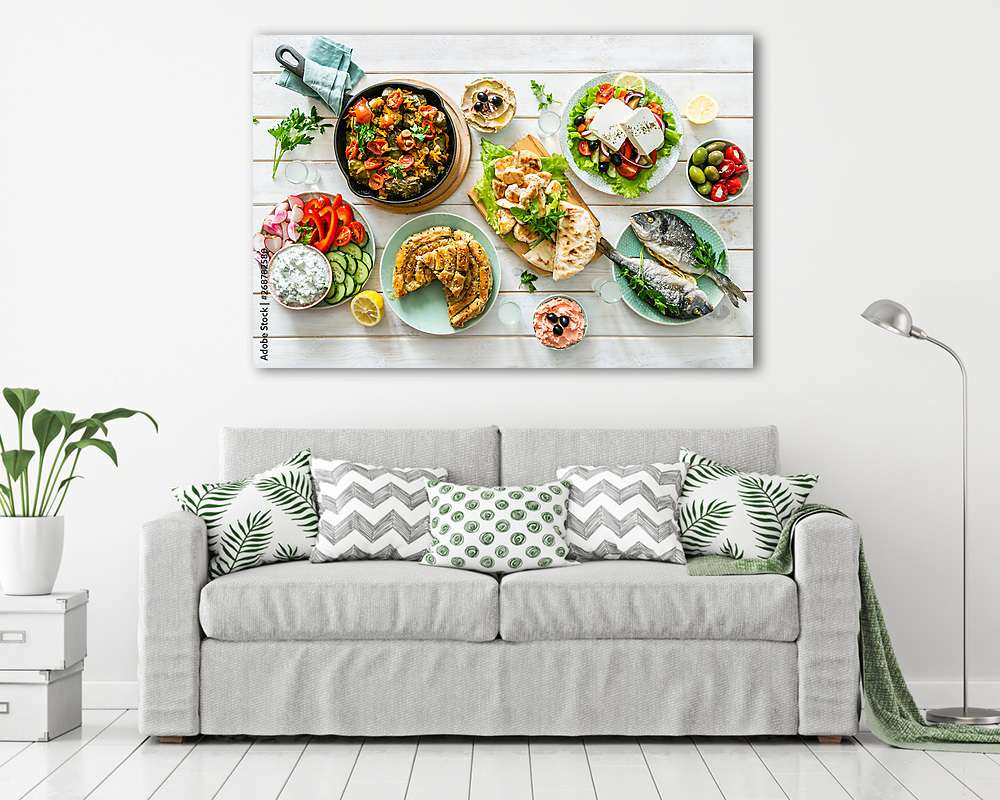 Tradicionális görög ételek 3. (poszter) - vászonkép, falikép otthonra és irodába