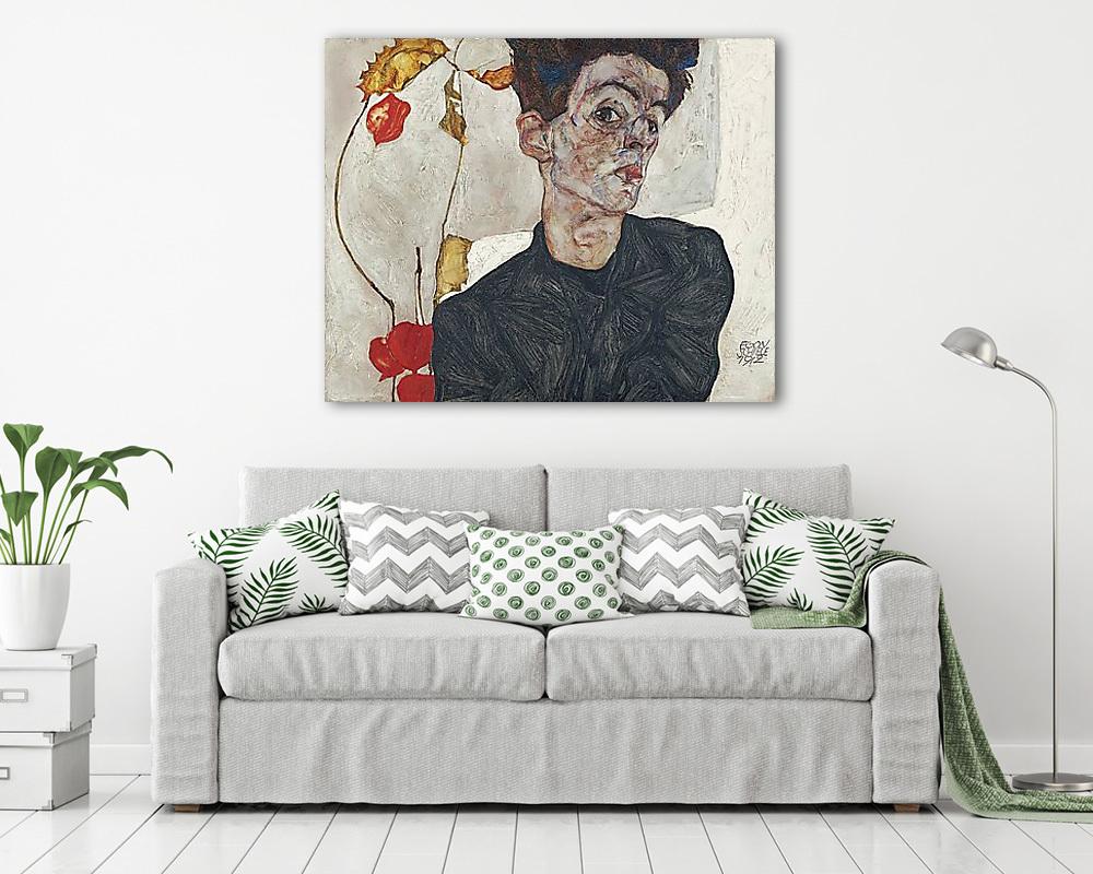 Önarckép földicseresznyével (poszter) - vászonkép, falikép otthonra és irodába