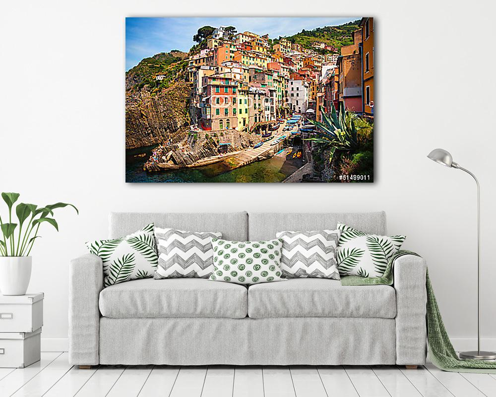 Riomaggiore, Cinque Terre, Liguria, Olaszország - vászonkép, falikép vásárlás Riomaggiore, Cinque Terre, Liguria, Olaszország (vászonkép) - vászonkép, falikép otthonra és irodába