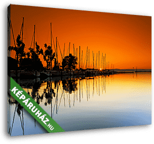 Sunset in Hungary lake Balaton - vászonkép 3D látványterv