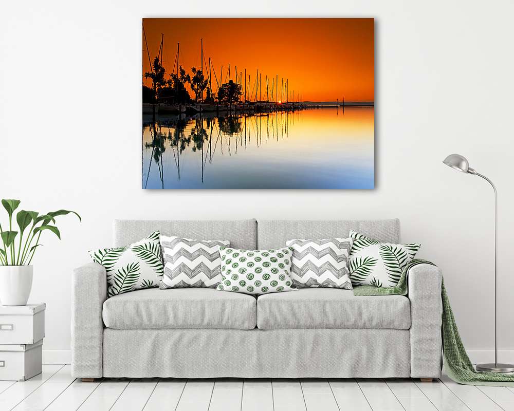 Sunset in Hungary lake Balaton (poszter) - vászonkép, falikép otthonra és irodába