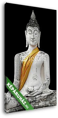 szobor a buddha a fekete háttér - vászonkép 3D látványterv