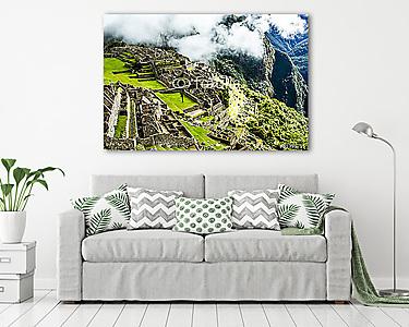 Machu Picchu, az ősi inka város Andoknál, Peru (vászonkép) - vászonkép, falikép otthonra és irodába