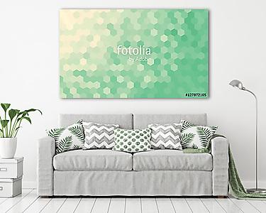 Zöld hatszögletű texturált dekoratív háttérkép (vászonkép) - vászonkép, falikép otthonra és irodába