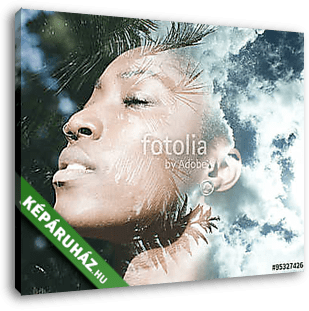 Double exposure portrait - vászonkép 3D látványterv