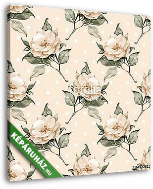 Floral seamless pattern, watercolor flowers - vászonkép 3D látványterv