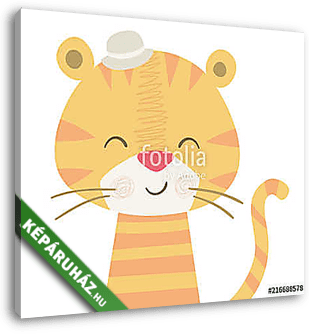 Tigris kalapban - vászonkép 3D látványterv