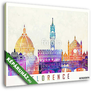 Florence landmarks watercolor poster - vászonkép 3D látványterv