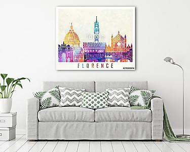 Florence landmarks watercolor poster (vászonkép) - vászonkép, falikép otthonra és irodába