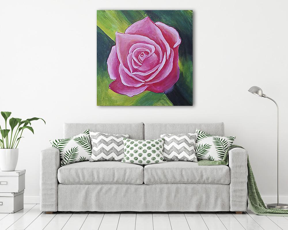 Pink rózsa festmény - vászonkép, falikép vásárlás Pink rózsa festmény (vászonkép) - vászonkép, falikép otthonra és irodába
