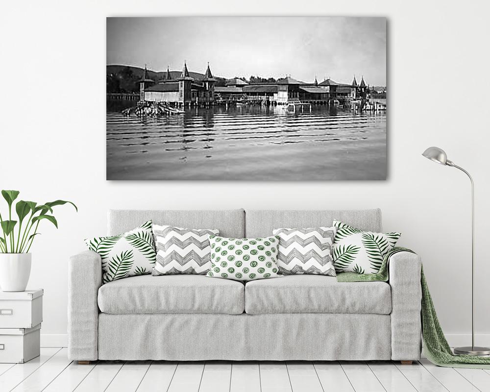 Balatonfüred, fürdőház (1935) (többrészes kép) - vászonkép, falikép otthonra és irodába