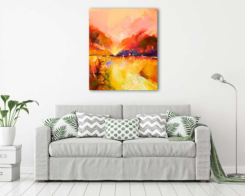 Absztrakt tájkép őszi erdő (olajfestmény reprodukció) - vászonkép, falikép vásárlás Absztrakt tájkép őszi erdő (olajfestmény reprodukció) (fotótapéta) - vászonkép, falikép otthonra és irodába