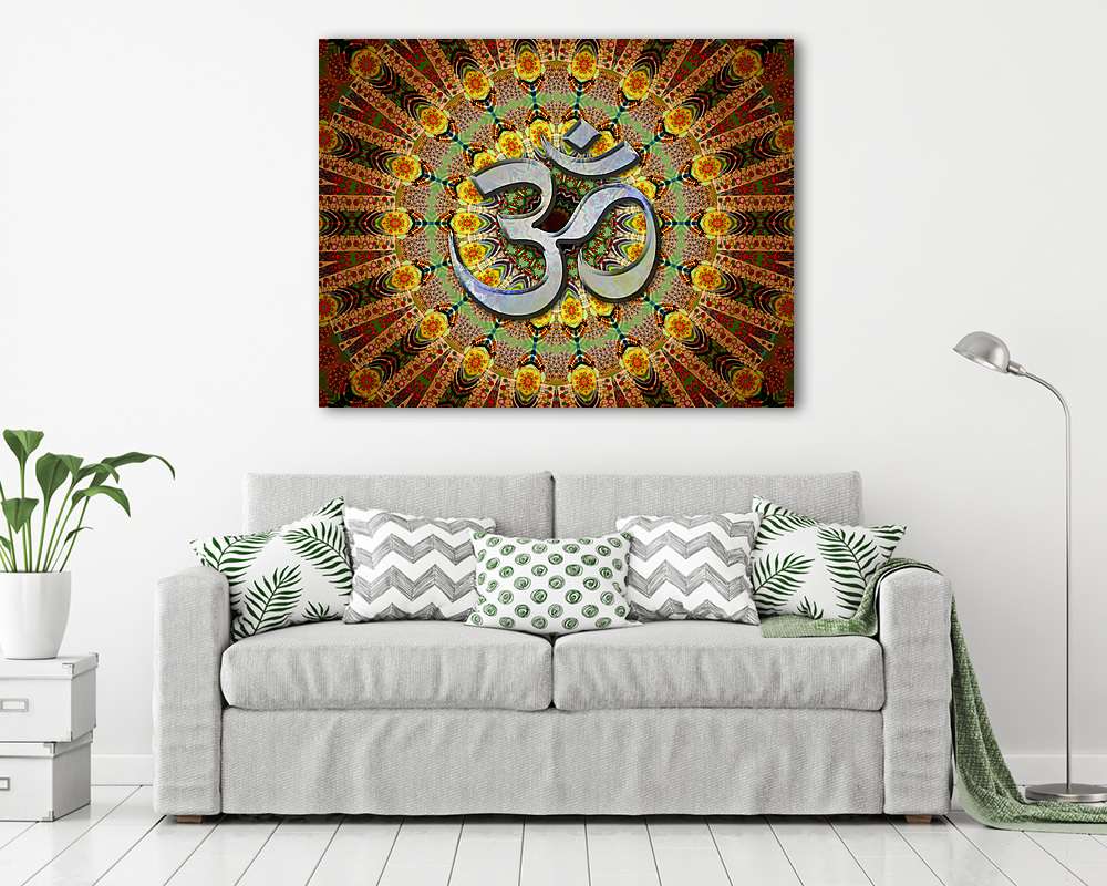 Mandala and mantra om hinduism design (fotótapéta) - vászonkép, falikép otthonra és irodába