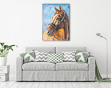 Barna ló portréja (vászonkép) - vászonkép, falikép otthonra és irodába