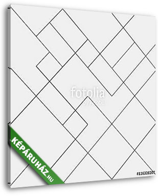Geometric simple black and white minimalistic pattern, diagonal  - vászonkép 3D látványterv