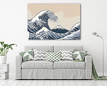 Ocean waves, Japanese style illustration (vászonkép) - vászonkép, falikép otthonra és irodába