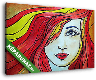 Vöröshajú lány - vászonkép 3D látványterv