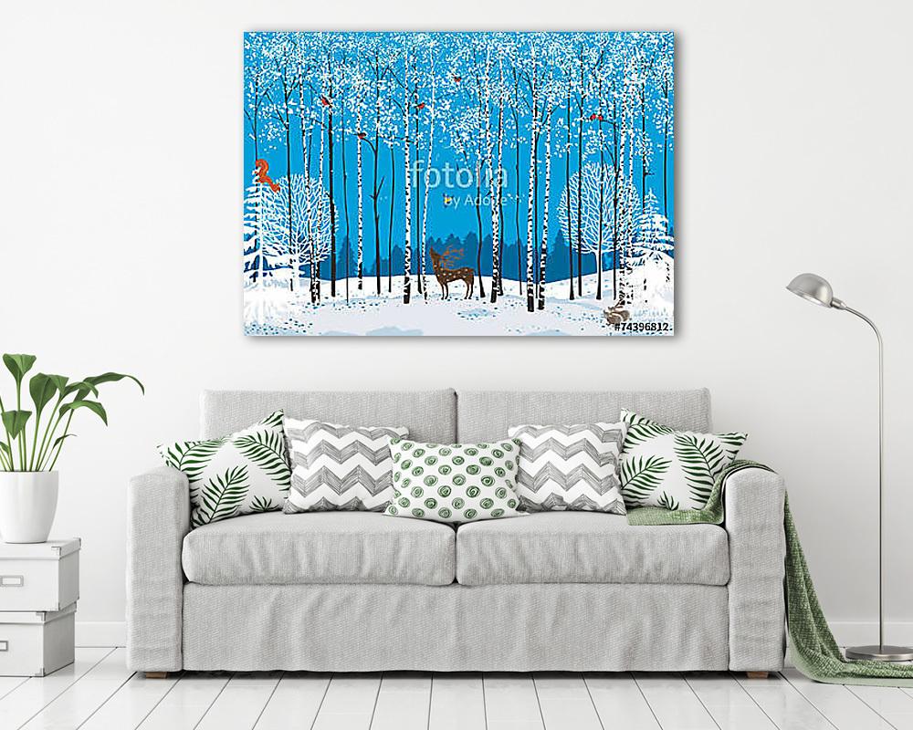 Nyírfa erdő (keretezett kép) - vászonkép, falikép otthonra és irodába