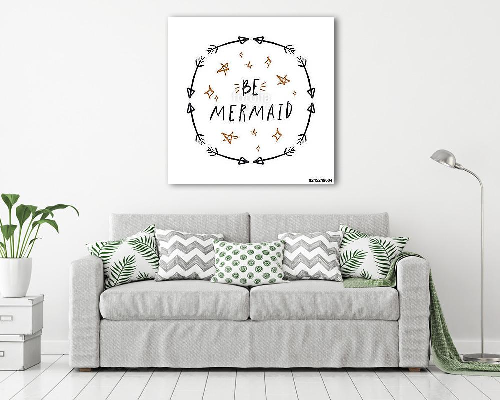 Legyél sellő - fehér háttér (többrészes kép) - vászonkép, falikép otthonra és irodába