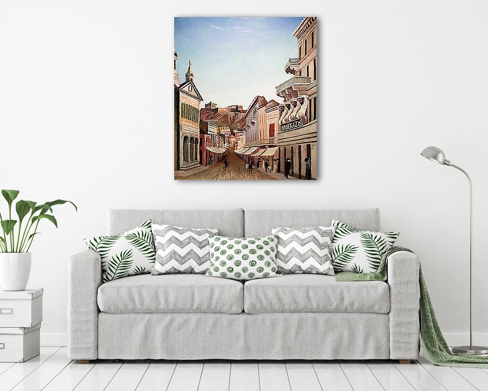 Athéni utcakép - vászonkép, falikép vásárlás Athéni utcakép (keretezett kép) - vászonkép, falikép otthonra és irodába