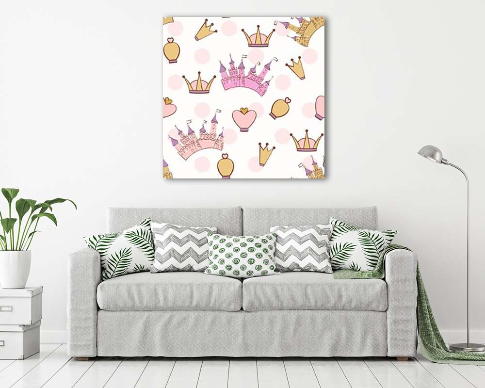 Hercegnői kellékek tapétaminta (többrészes kép) - vászonkép, falikép otthonra és irodába