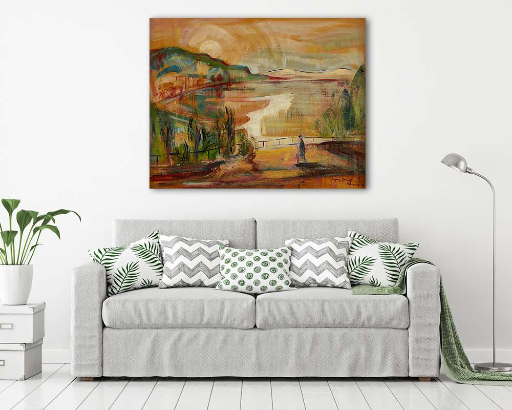 Tájkép, Badacsony (c.1930) (bögre) - vászonkép, falikép otthonra és irodába