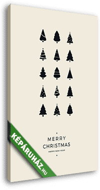 Elegáns bézs karácsonyi grafika 3. - vászonkép 3D látványterv