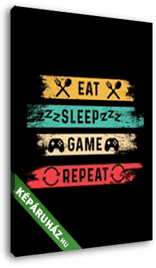 Eat, Sleep, Game, Repeat (color) - vászonkép 3D látványterv