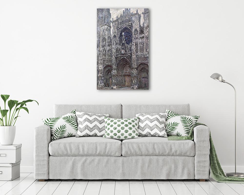 A Rouen-i katedrális szürke időben (1892) - vászonkép, falikép vásárlás A Rouen-i katedrális szürke időben (1892) (vászonkép) - vászonkép, falikép otthonra és irodába