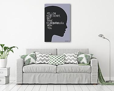 Emberi fej egy idézettel. Vektor (vászonkép) - vászonkép, falikép otthonra és irodába