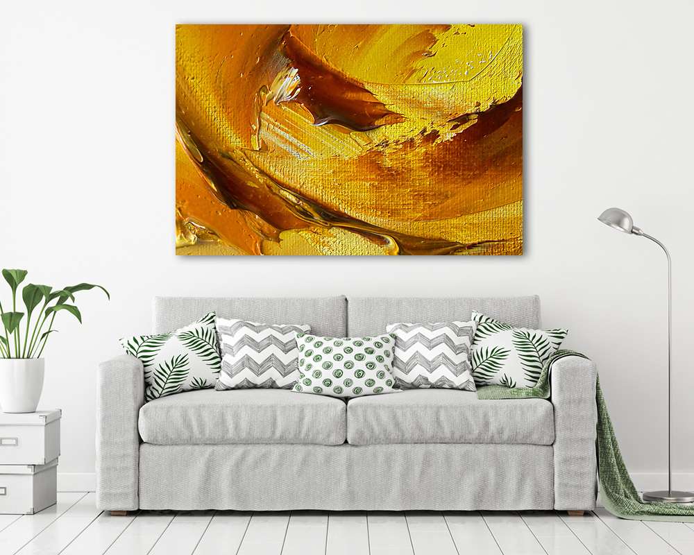 Absztrakt ecsetvonások (olajfestmény reprodukció) (fotótapéta) - vászonkép, falikép otthonra és irodába