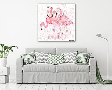 Flamingók  (vászonkép) - vászonkép, falikép otthonra és irodába