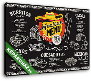 Mexican menu restaurant, food template. - vászonkép 3D látványterv