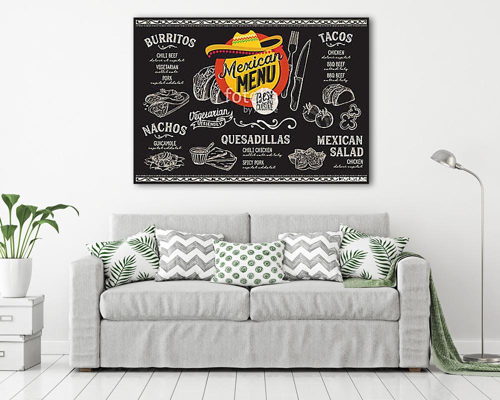 Mexican menu restaurant, food template. - vászonkép, falikép vásárlás Mexican menu restaurant, food template. (vászonkép) - vászonkép, falikép otthonra és irodába